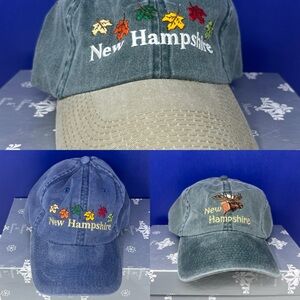 New Hampshire Canvas Hats with Leaf & Moose Embroidery